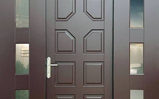 стальная дверь с металлобагетом, модель ДМТБГ-7 с внутренней отделкой МДФ